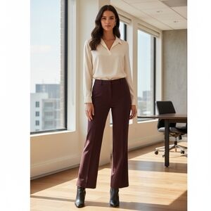 Loft Burgundy Julie Trouser Size 12